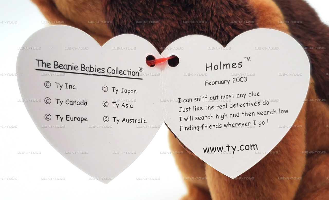Ty Beanie Baby Holmes the Dog Plush BBOM 2002